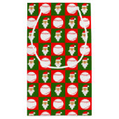 Santa Baseball Player Custom Name / Text Kerstmis Klein Cadeauzakje (Achterkant)