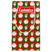 Santa Baseball Player Custom Name / Text Kerstmis Klein Cadeauzakje (Voorkant)