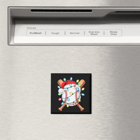 Santa Baseball Player Santa Hat Men Boys Christmas Magneet (Insitu (Vaatwasser))