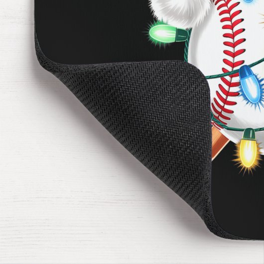 Santa Baseball Player Santa Hat Men Boys Christmas Muismat (Hoek)