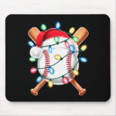 Santa Baseball Player Santa Hat Men Boys Christmas Muismat (Voorkant)