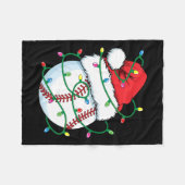 Santa Baseball Sportbal Mannen Jongens Kerst Xmas Fleece Deken (Voorkant (Horizontaal))