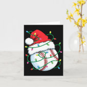 Santa Baseball Sportbal Mannen Jongens Kerst Xmas Kaart (Gele Bloem)