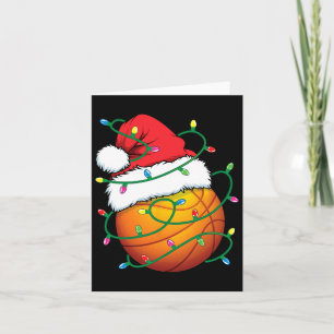 Santa Basketbal Sport Ball Mannen Jongens Kerstmis Kaart