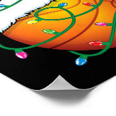 Santa Basketbal Sport Ball Mannen Jongens Kerstmis Poster (Hoek)