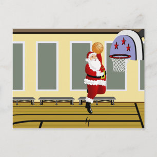 Santa Basketball Briefkaart