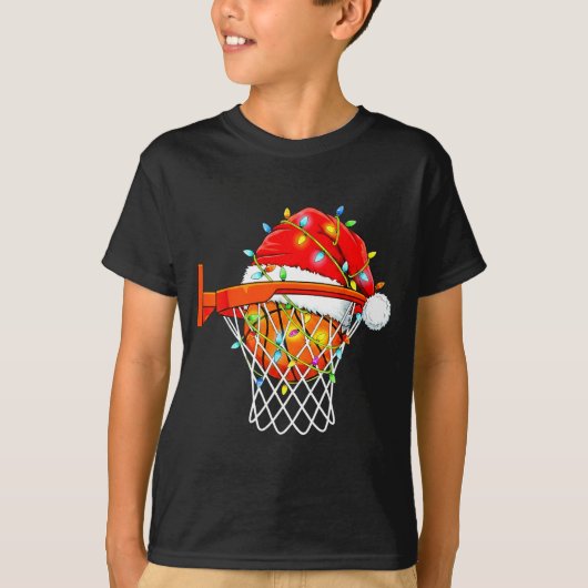 Santa Basketball Dunk Christmas Srts For Boys Girl T-shirt (Voorkant)