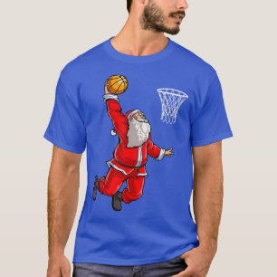 Santa Basketball Mannen Slam Dunk Ball T-shirt