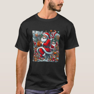 Santa Basketbalspeler Sport Mannen Boys Kinder Mer T-shirt