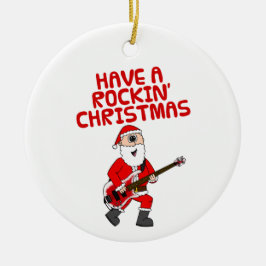 Santa Bass Guitar Bassist Kerst Ornament