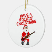 Santa Bass Guitar Bassist Kerst Ornament (Links)