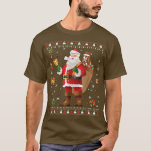 Santa Basset Hound Dog Cadeau Merry Kerstmis Swe T-shirt