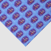 Santa Bat blauw tissuepapier (Detail)