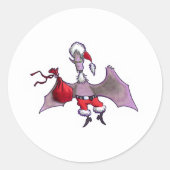 Santa Bat grote ronde stickers vel (Voorkant)