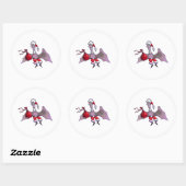 Santa Bat grote ronde stickers vel (Vel)