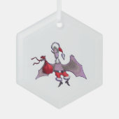 Santa Bat hexagon glass ornament (Voorkant)