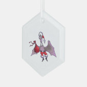 Santa Bat hexagon glass ornament (Voorkant links)