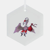Santa Bat hexagon glass ornament (Achterkant)