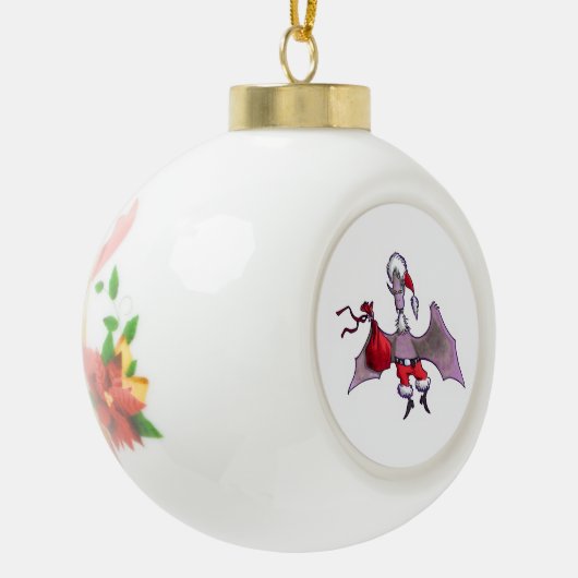 Santa Bat keramische kerstbal ornament (Links)