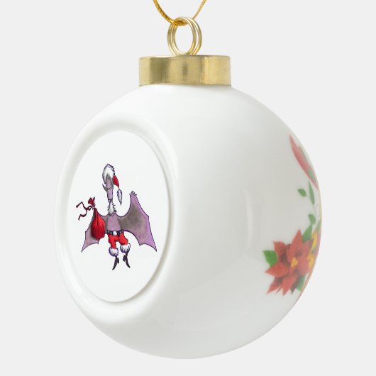 Santa Bat keramische kerstbal ornament (Rechts)