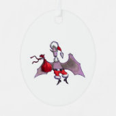 Santa Bat oval metal ornament (Voorkant)