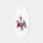 Santa Bat oval metal ornament (Voorkant links)