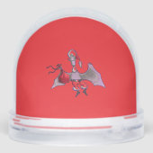 Santa Bat red snow globe Sneeuwbol (Achterkant)