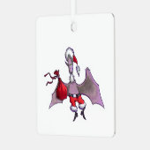 Santa Bat vierkante metalen ornament (Voorkant links)