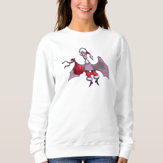 Santa Bat vrouwen wit sweatshirt (Voorkant)