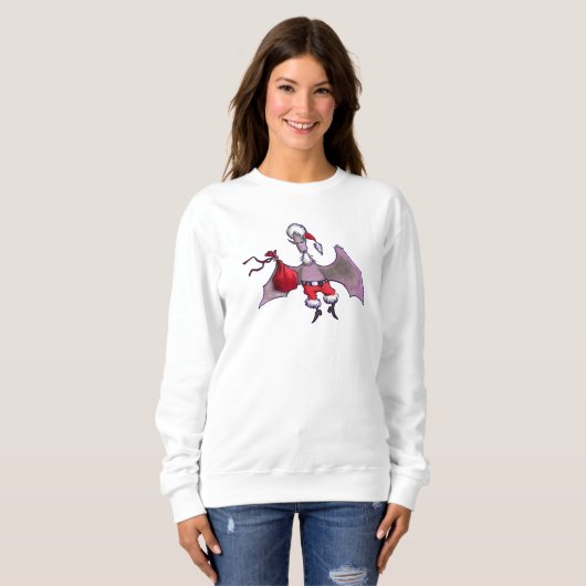 Santa Bat vrouwen wit sweatshirt (Voorkant volledig)
