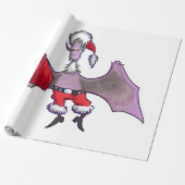 Santa Bat wit glanzend inpakpapier groot (Uitgerold)