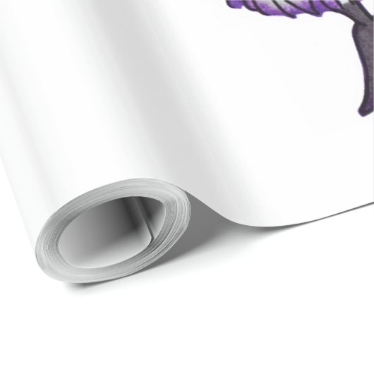 Santa Bat wit glanzend inpakpapier groot (Rol Hoek)