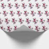 Santa Bat wit glanzend inpakpapier klein (Hoek)