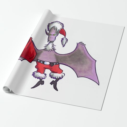 Santa Bat wit mat inpakpapier groot (Uitgerold)