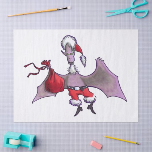 Santa Bat wit tissuepapier groot (Craft)