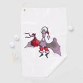 Santa Bat witte golfhanddoek (Insitu)