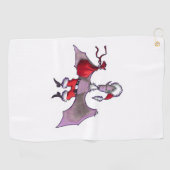 Santa Bat witte golfhanddoek (Horizontaal)