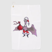 Santa Bat witte golfhanddoek (Voorkant)