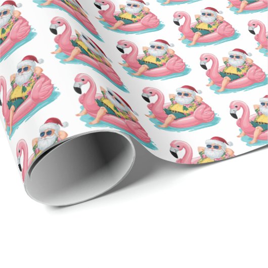 Santa Beach Christmas Cadeaupapier (Rol Hoek)