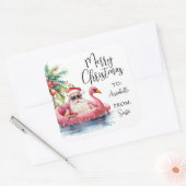 Santa Beach Christmas Gift Tag Sticker (Envelop)