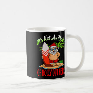 Santa Beach heet als van Holly Funny Kerstmis in j Koffiemok