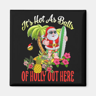 Santa Beach heet als van Holly Funny Kerstmis in j Magneet