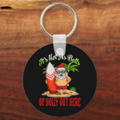 Santa Beach heet als van Holly Funny Kerstmis in j Sleutelhanger (Voorkant)