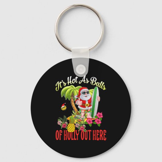 Santa Beach Heet Als Van Hulst Kerstmis In Juli Gr Sleutelhanger (Voorkant)