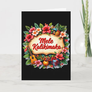 Santa Beach Mele Kalikimaka Hawaiaanse Staart Fees Kaart