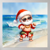 Santa Beach met Kerstmis in juli Poster (Voorkant)