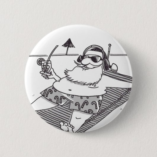 Santa Beach Time-knop Ronde Button 5,7 Cm (Voorkant)