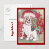 Santa Beagle Christmas card Feestdagenkaart (Voorkant / Achterkant)