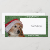 Santa Beagle Kaart voor kerstmis (Voorkant / Achterkant)