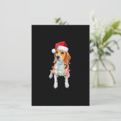 Santa Beagle Kerstlichten Kersthondliefhebber  Kaart (Staand voorkant)
